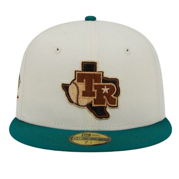 New Era Texas Rangers Woodgrain Pack 59FIFTY Hat Arlington Stadium Patch - Picture 4 of 9